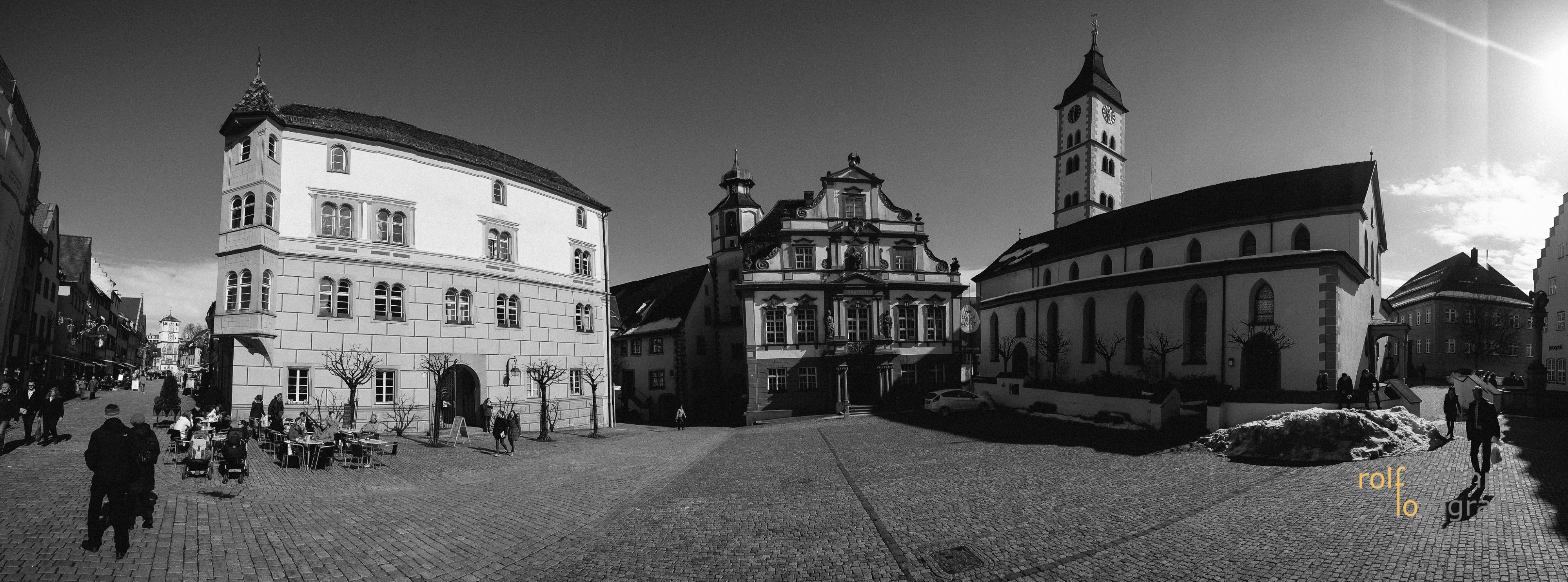 Rathaus und Marktplatz in Wangen